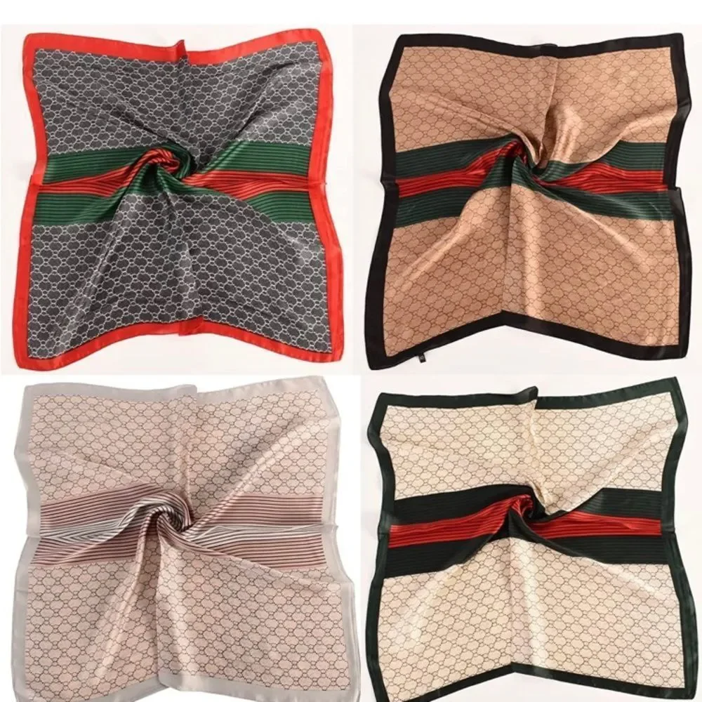 New Gucci*like Scarves 27.5” Head Scarf Silky Bandana Satin Hair Scarf